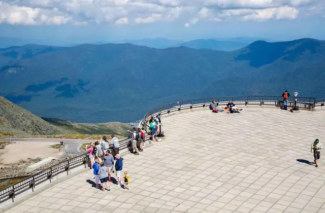 Visitors at a White Mountains summit lookout